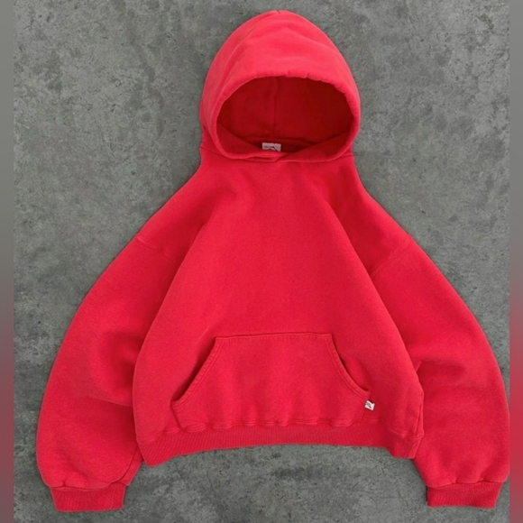 Akimbo Tops - Red AKIMBO Hoodie Sweatshirt Unisex Size Medium 100% Organic Cotton